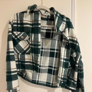 Zara Green Plaid Jacket